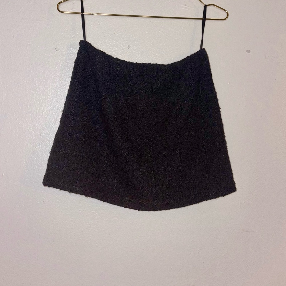 Abercrombie & Fitch Mid Rise Tweed Black Mini Skort